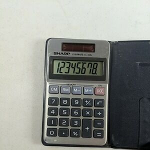 Sharp Elsi Mate‎ Vintage Calculator EL-326L Solar Tested Works With Case
